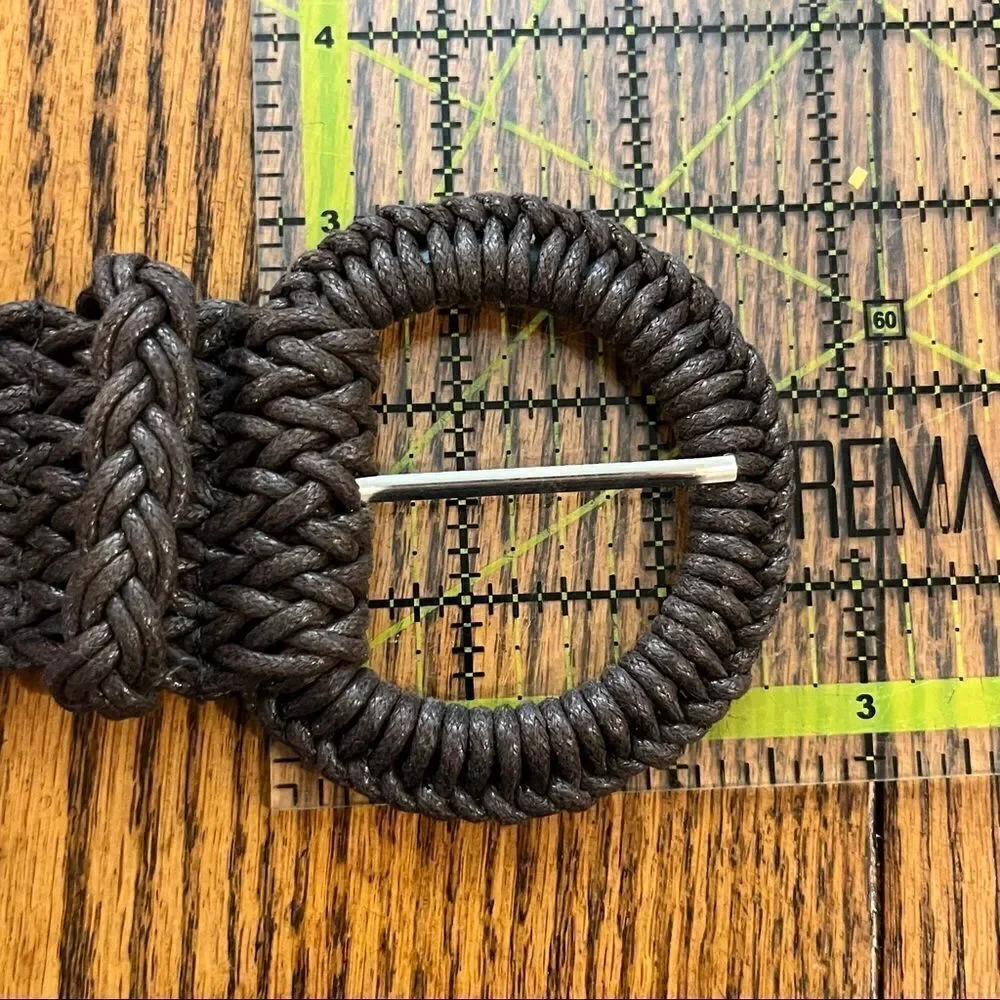 Brown Woven Belt One Size OS S Fits Up To 32” Waist